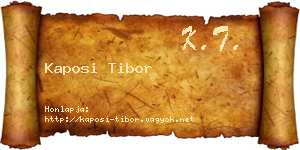 Kaposi Tibor névjegykártya