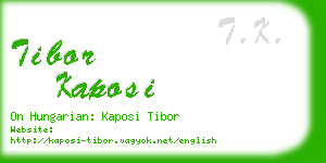tibor kaposi business card